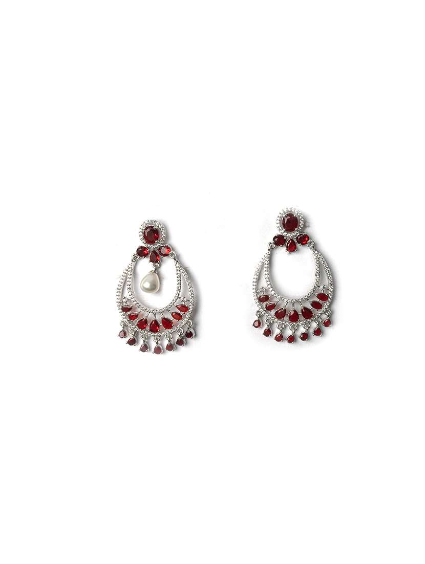 gorgeous red american diamond drop earrings - 22173813 -  Standard Image - 3
