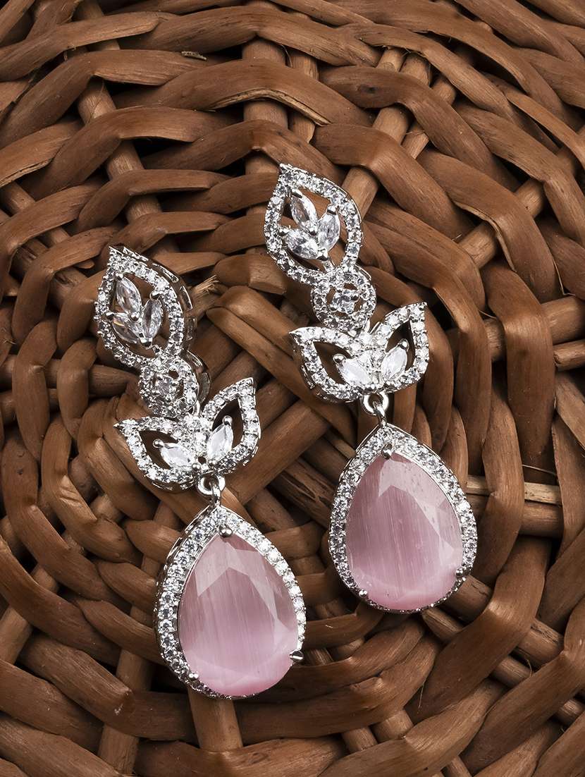 luxurious pink ad drop earrings