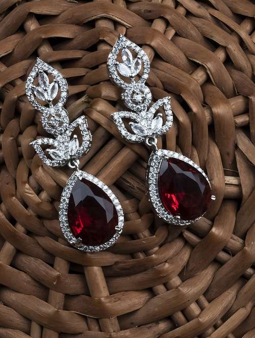 luxurious red ad drop earrings - 22173820 -  Standard Image - 0