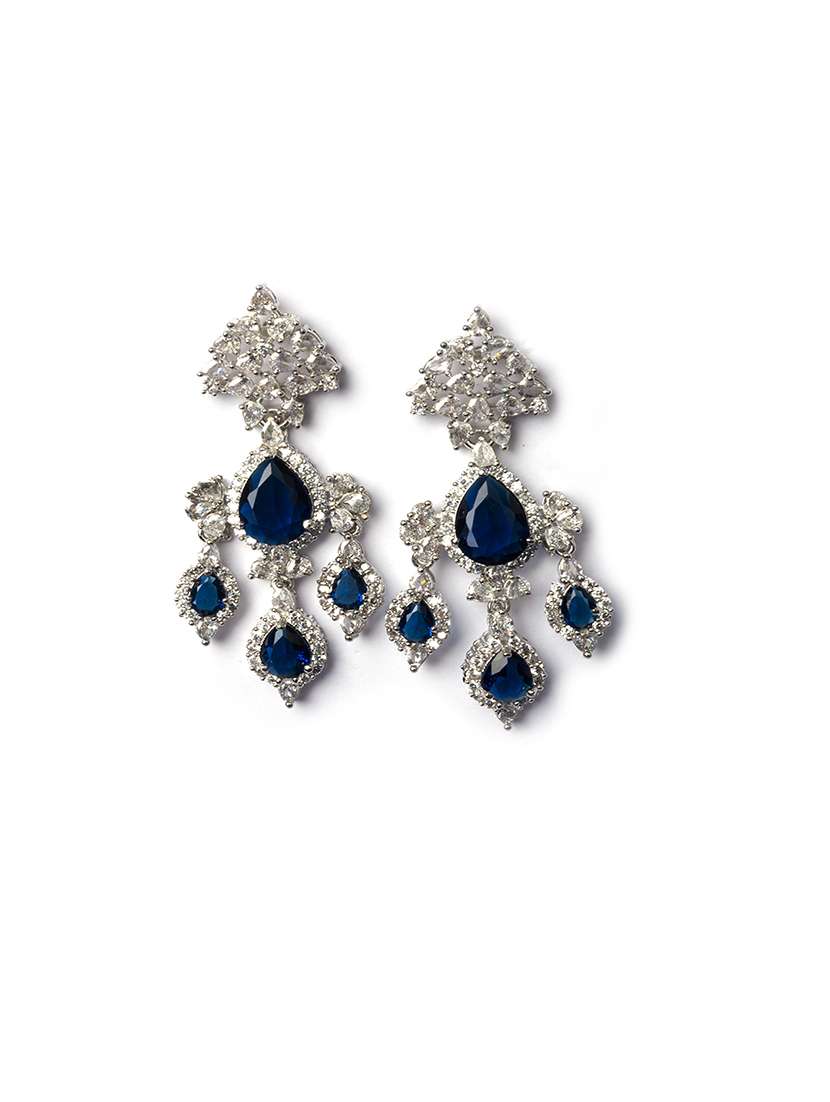 silver-plated luxurious ad blue waterfall earrings - 22173822 -  Standard Image - 3