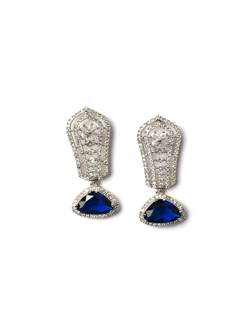 blue cascade long ad statement earrings - 22173825 -  Standard Image - 3