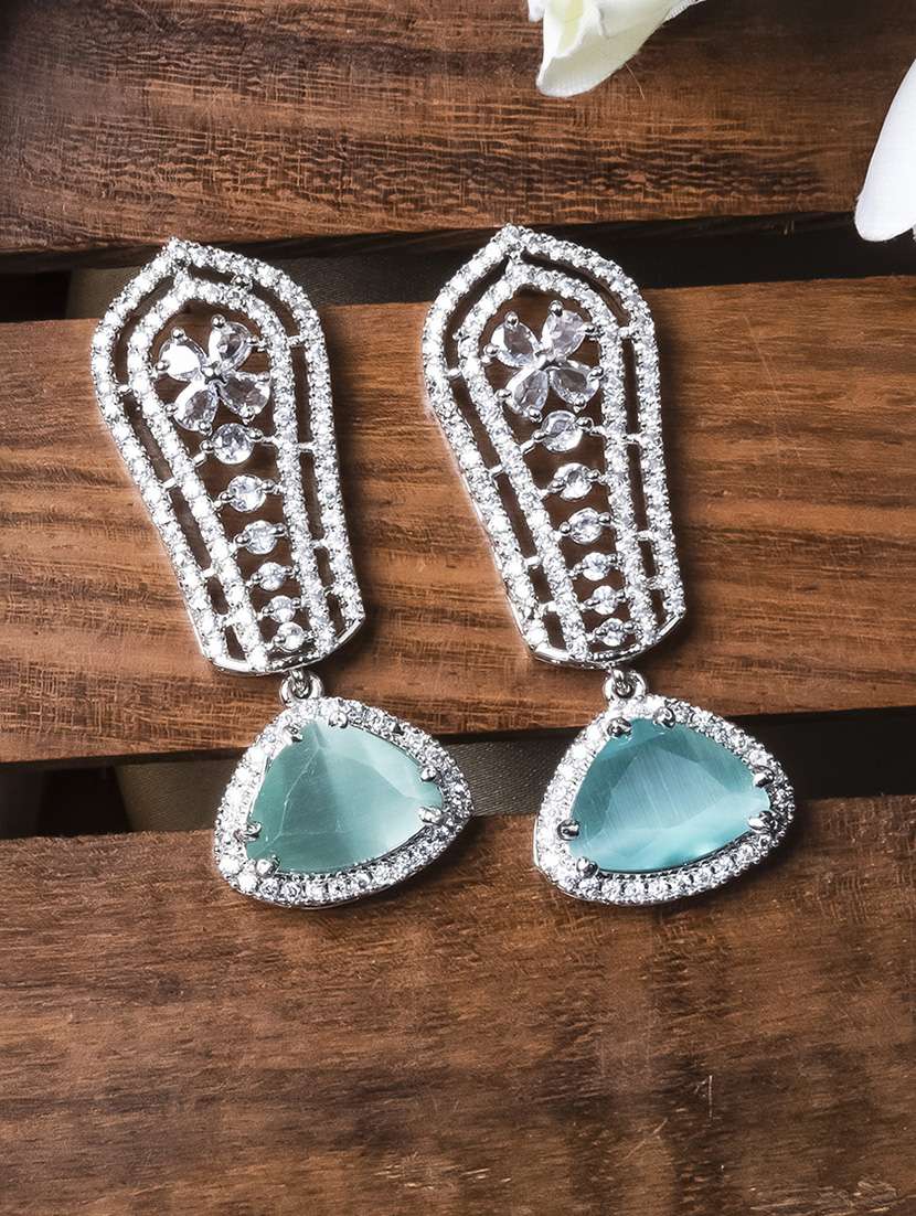 turquoise cascade long ad statement earrings