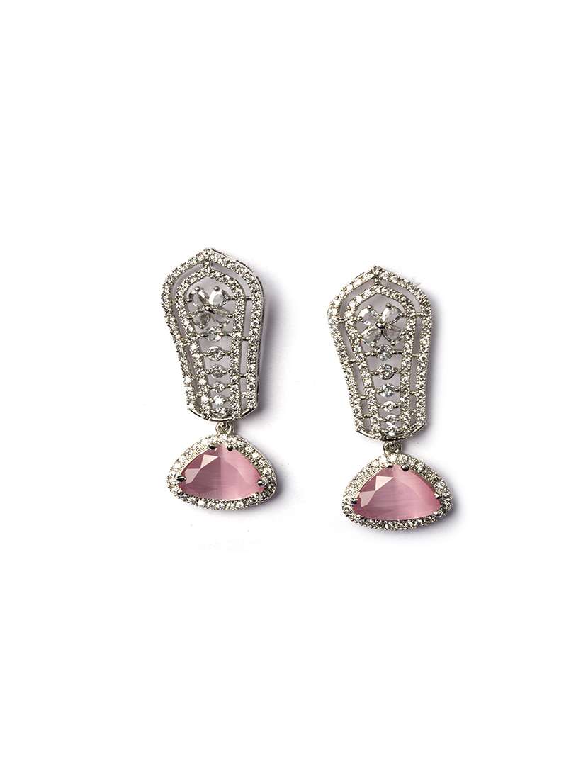 pink cascade long ad statement earrings - 22173828 -  Standard Image - 3