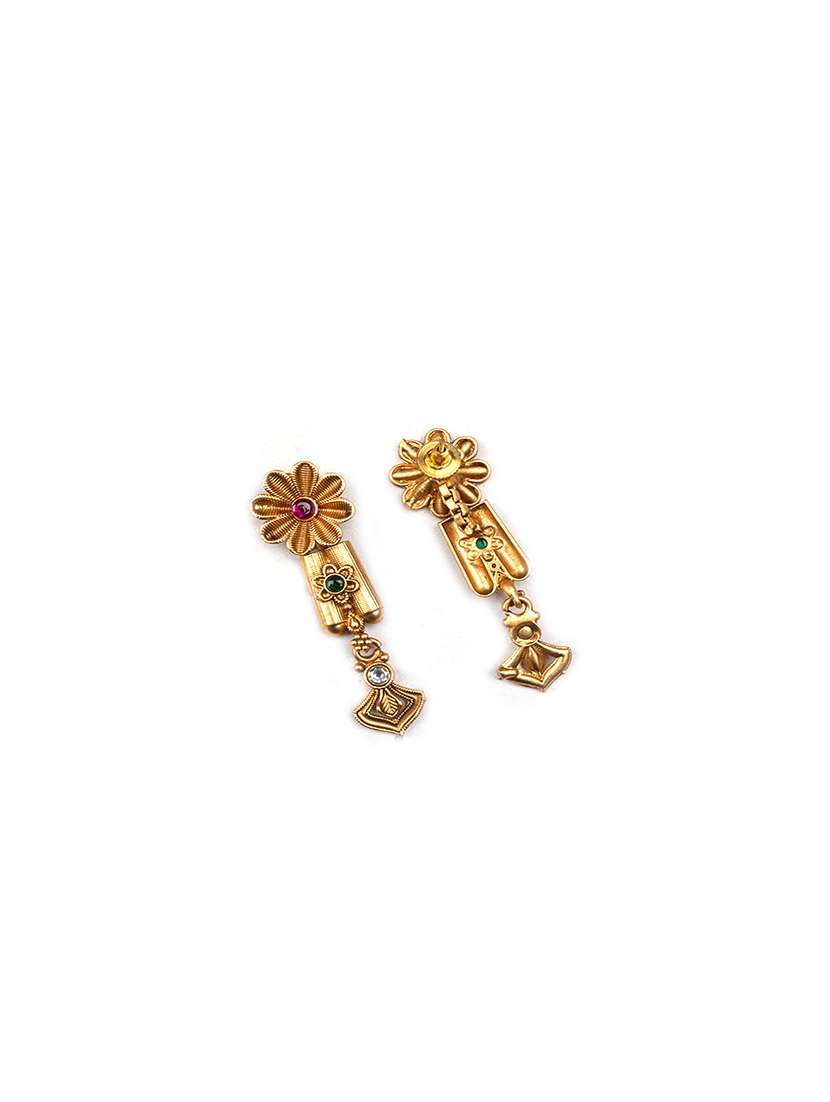 gold plated diamond rajwadi necklace set - 22173841 -  Standard Image - 5