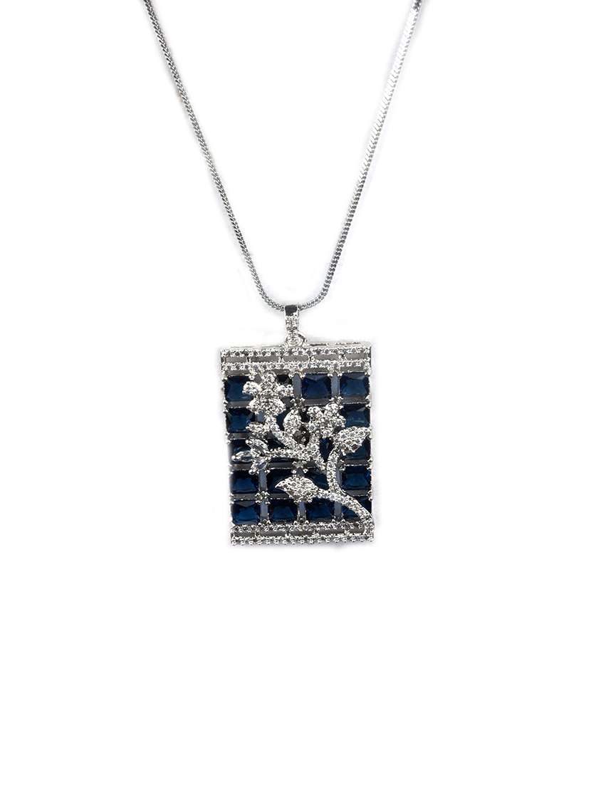 luxurious blue ad square pendant with earrings - 22173850 -  Standard Image - 3