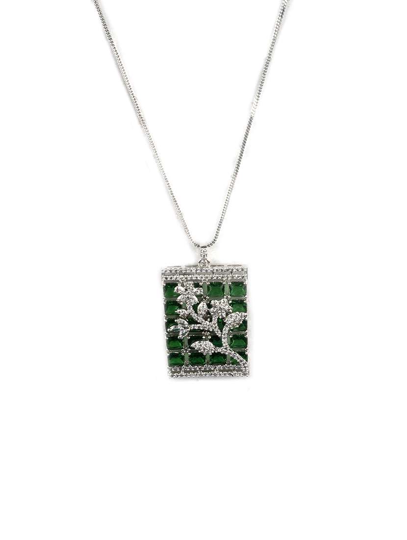 luxurious green ad square pendant with earrings - 22173851 -  Standard Image - 3