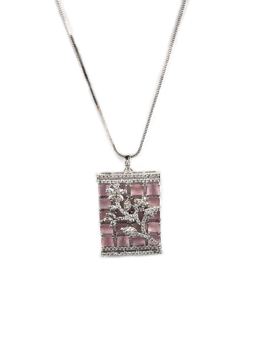 luxurious pink ad square pendant with earrings - 22173853 -  Standard Image - 3