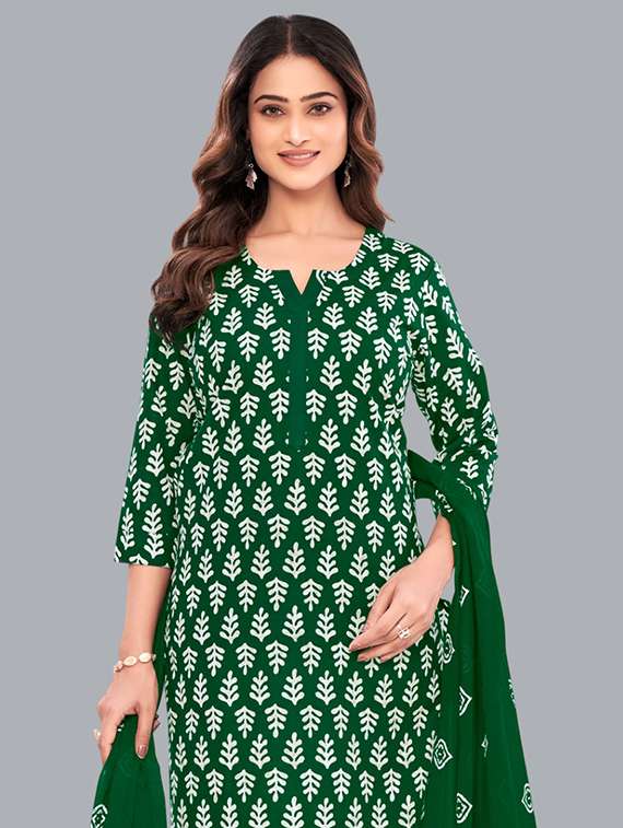 women batik printed three quarter sleeve kurta pant with dupatta set - 22173859 -  Standard Image - 3