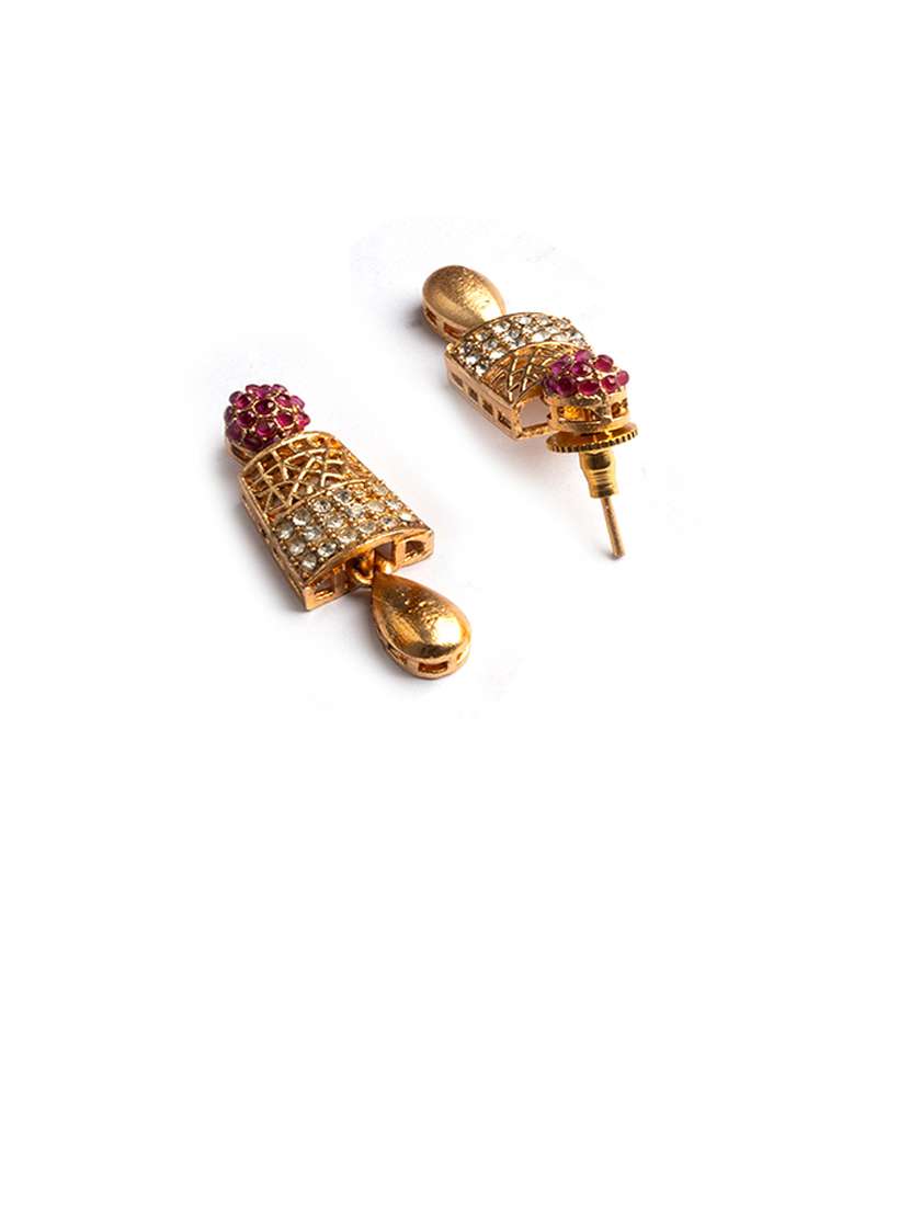 gold plated red alloy necklace with earrings - 22173880 -  Standard Image - 5