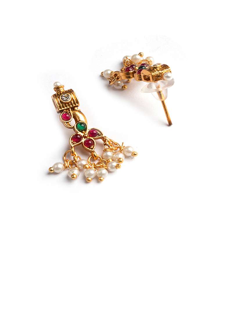 gold plated temple necklace set - 22173886 -  Standard Image - 3