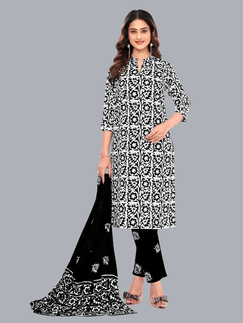 women batik printed three quarter sleeve kurta pant with dupatta set