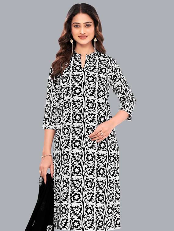 women batik printed three quarter sleeve kurta pant with dupatta set - 22173899 - Standard Image - 3