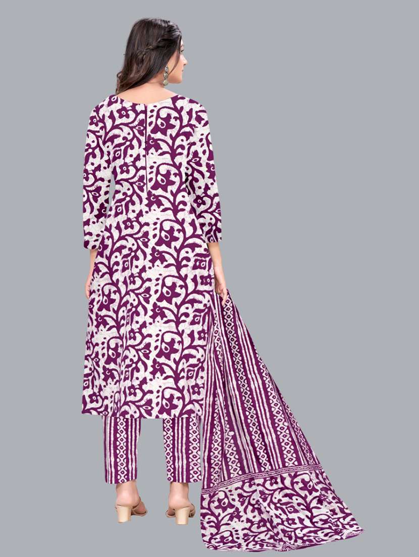 women batik printed three quarter sleeve kurta pant with dupatta set - 22173905 -  Standard Image - 3