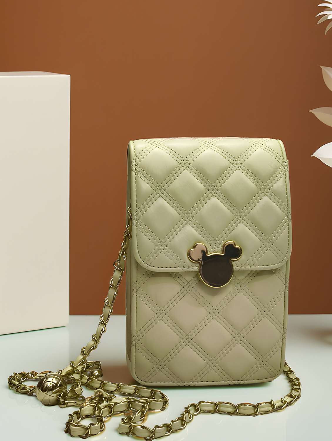 sling bag embellished chain strap bag