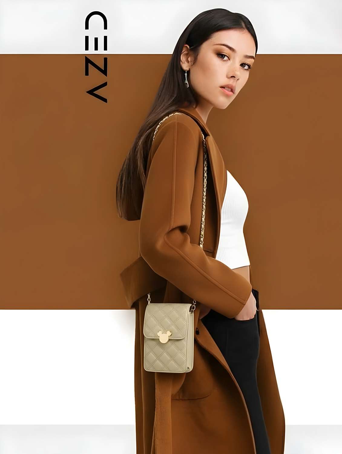 women textured sling bag with chain strap - 22173920 -  Standard Image - 5