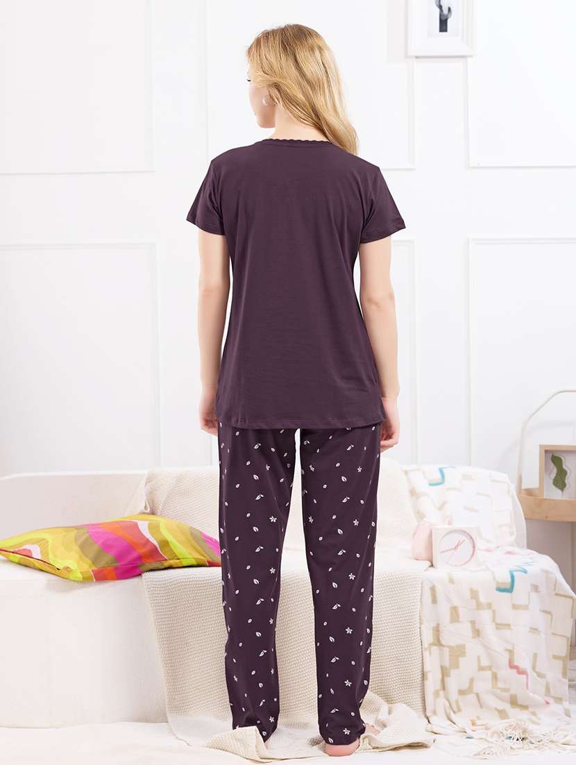 women printed nightwear pyjama set - 22173981 -  Standard Image - 3