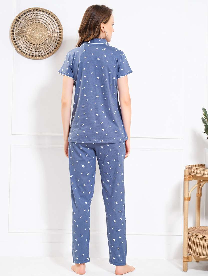 women printed nightwear pyjama set - 22173984 -  Standard Image - 3