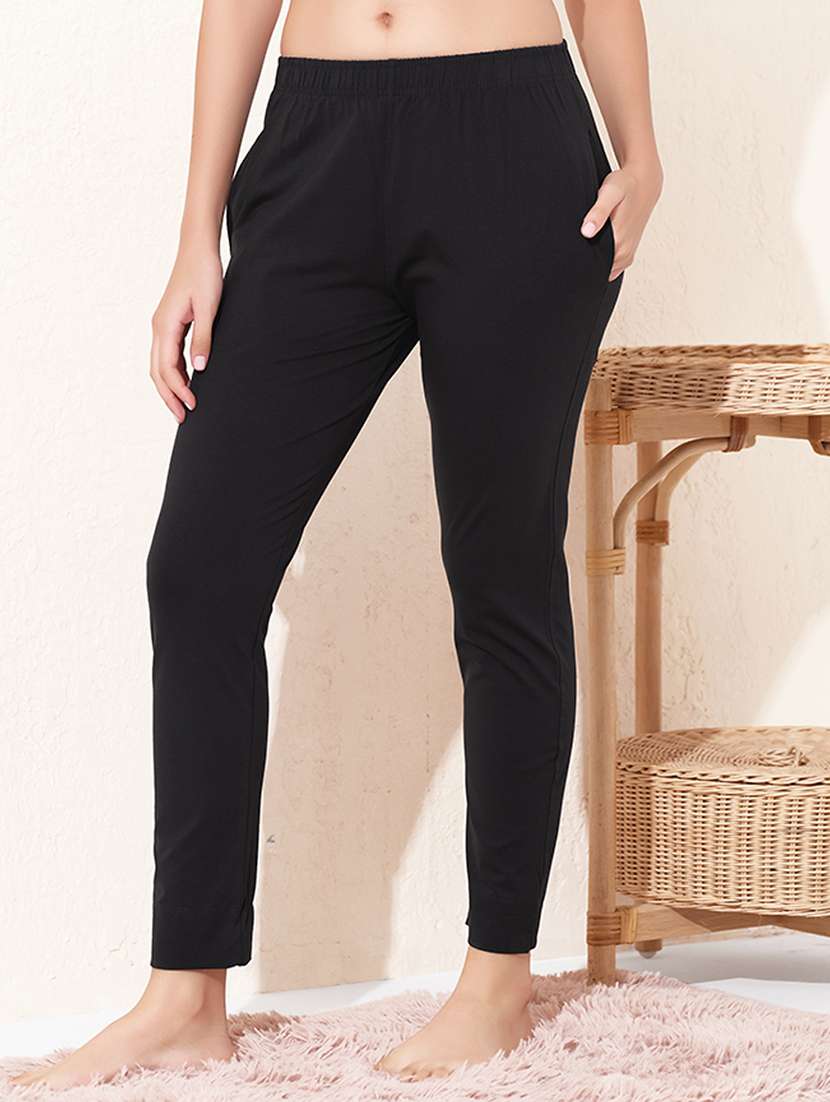 women solid mid rise ankle length leggings