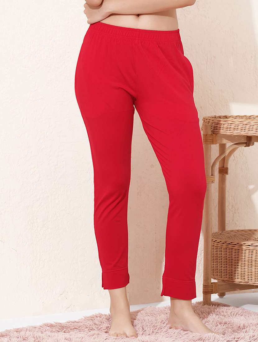 women solid mid rise ankle length leggings