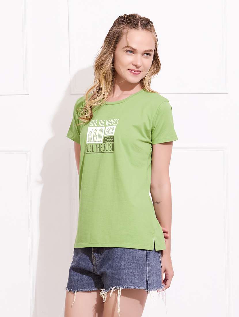women printed round neck short sleeve t-shirt - 22173993 -  Standard Image - 3