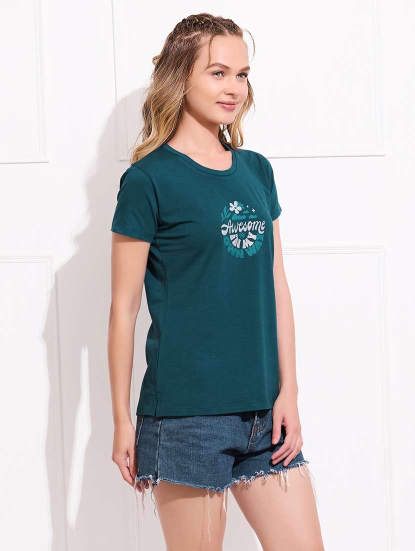 women printed round neck short sleeve t-shirt - 22173996 -  Standard Image - 3