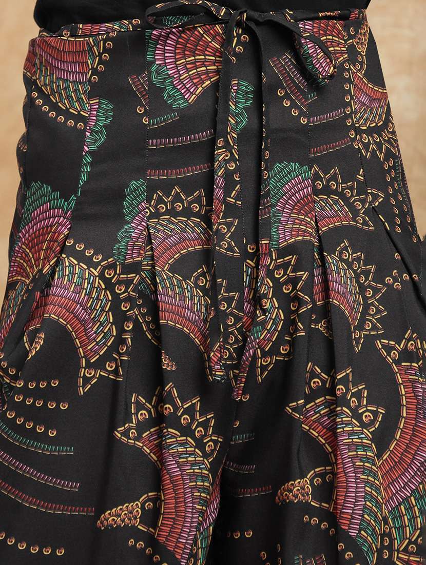 women printed high rise flared palazzo - 22174016 -  Standard Image - 3