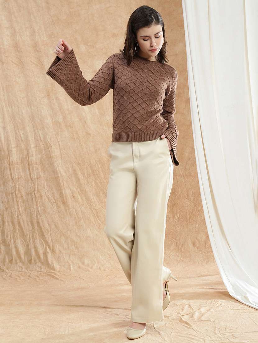 women self designed bell sleeve pullover - 22174019 -  Standard Image - 3