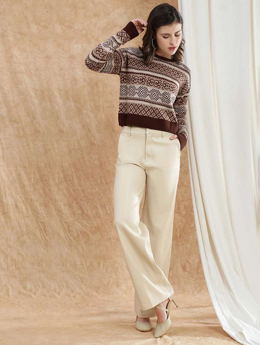 women self designed long sleeve pullover - 22174020 - Standard Image - 3