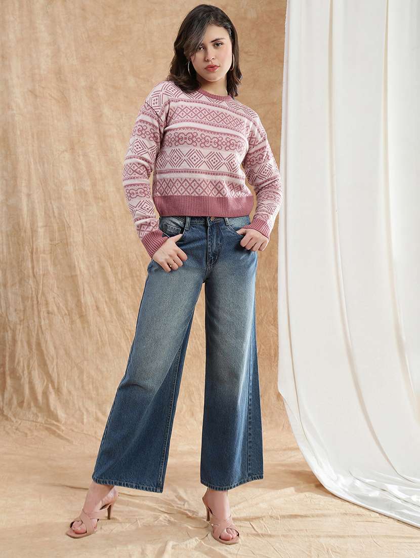 women self designed long sleeve pullover - 22174021 -  Standard Image - 3