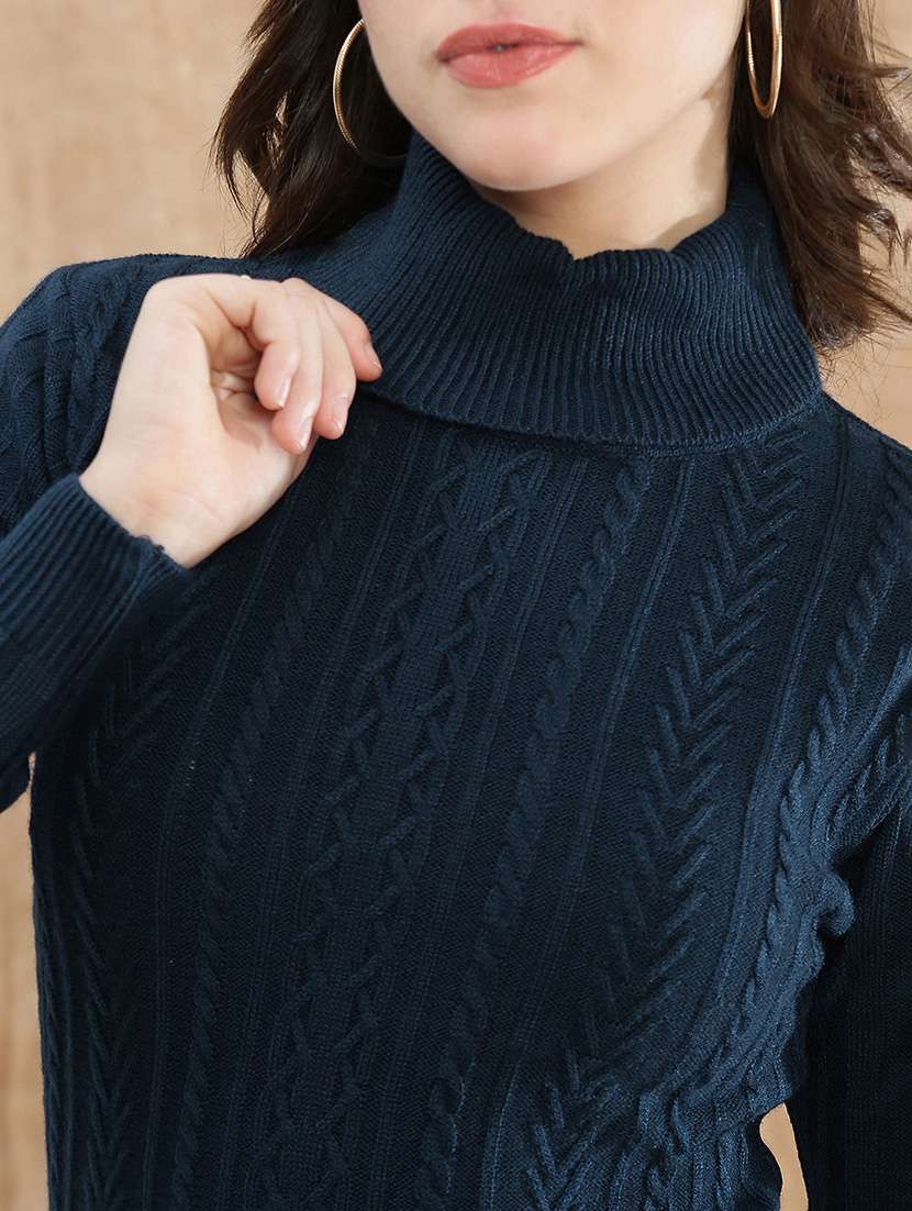 women self designe dturtle neck bodycon dress - 22174024 -  Standard Image - 3