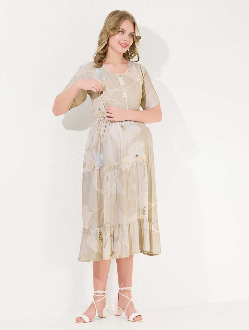 women printed short sleeve maternity wear dress - 22174072 -  Standard Image - 3