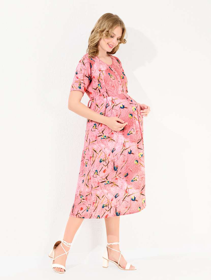 women printed short sleeve maternity wear dress - 22174078 -  Standard Image - 3