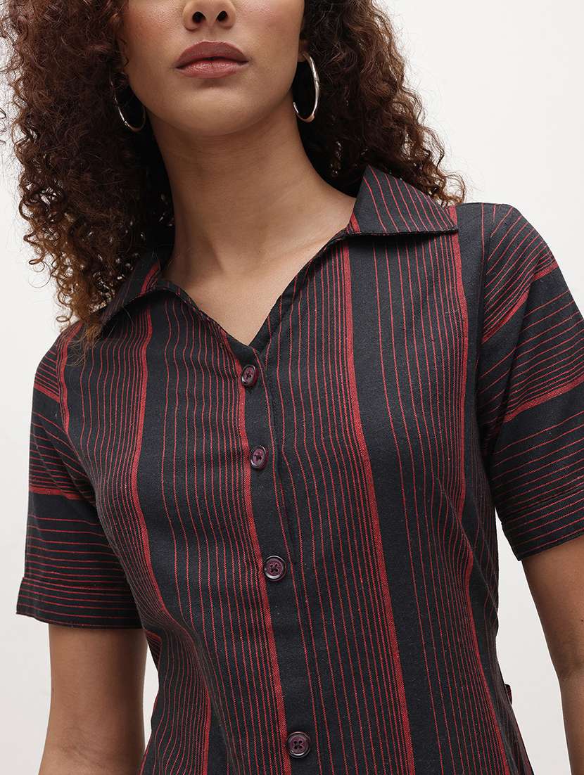 black cotton shirt dress - 22174089 -  Standard Image - 5