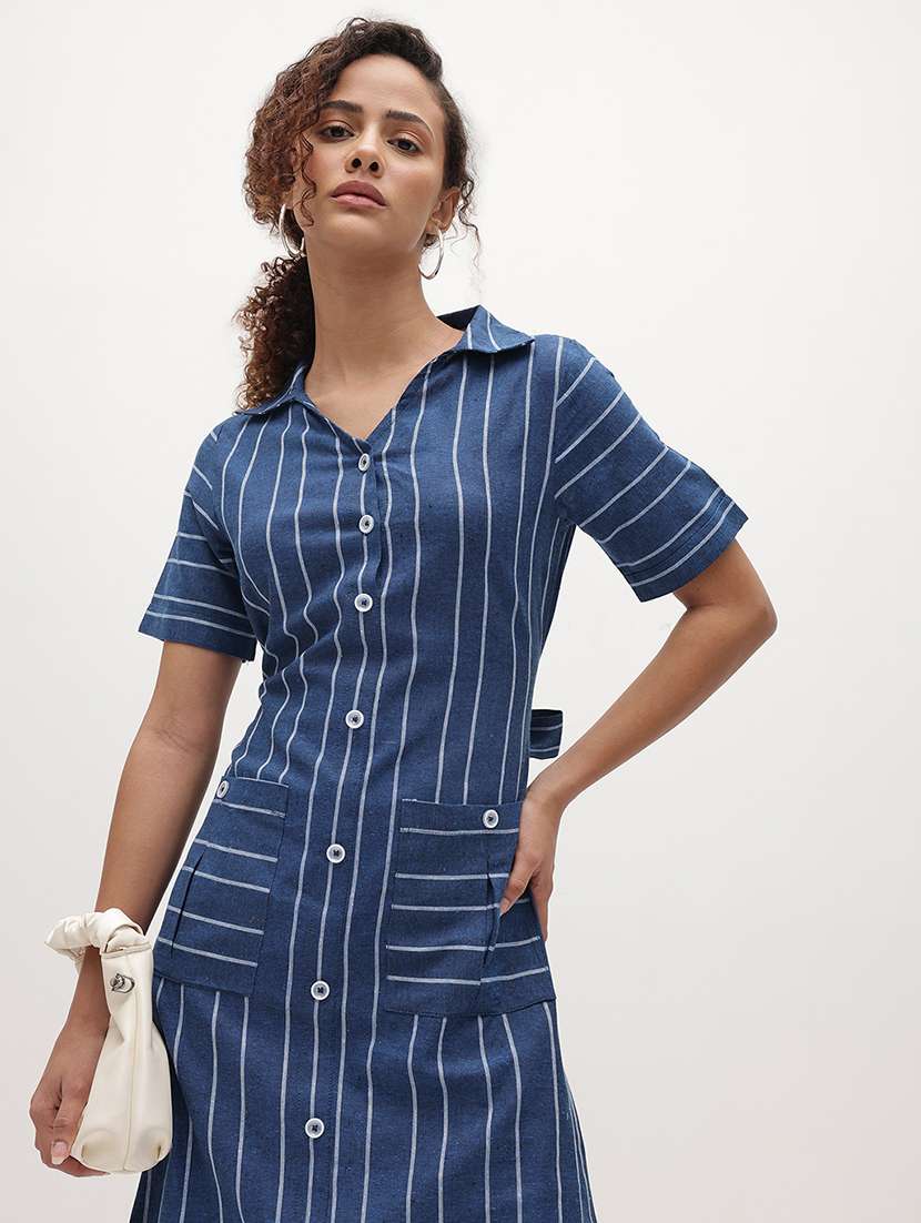 blue cotton shirt dress - 22174097 -  Standard Image - 3