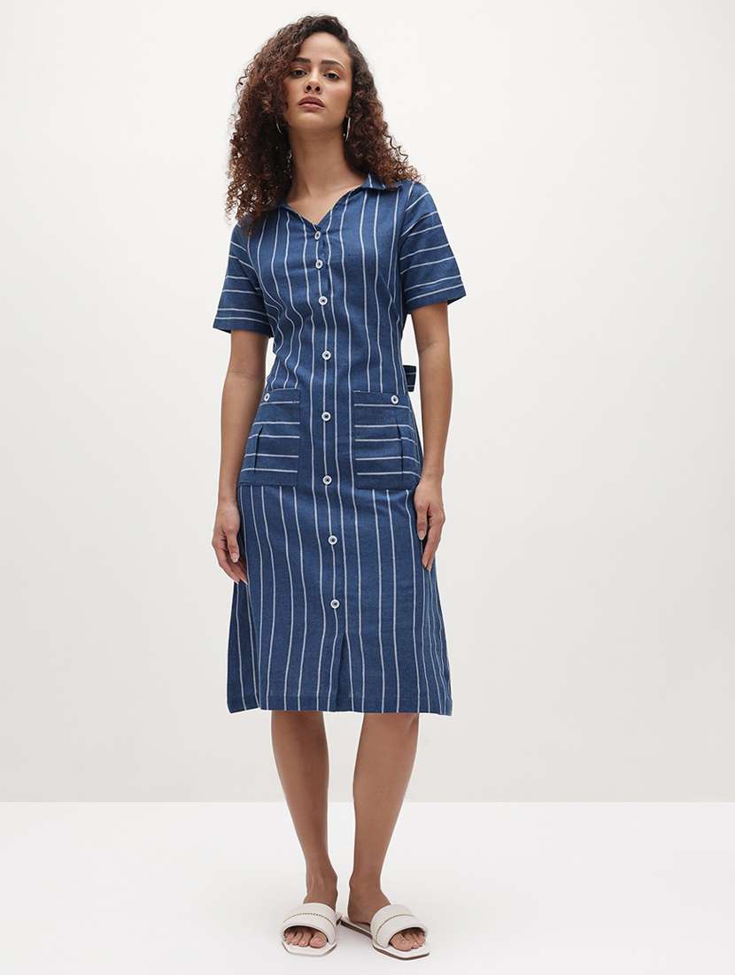 blue cotton shirt dress - 22174097 -  Standard Image - 5