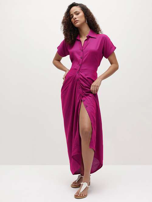 pink rayon shirt dress - 22174100 -  Standard Image - 0