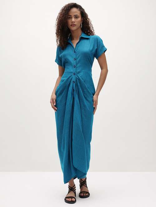 blue rayon shirt dress - 22174101 -  Standard Image - 0