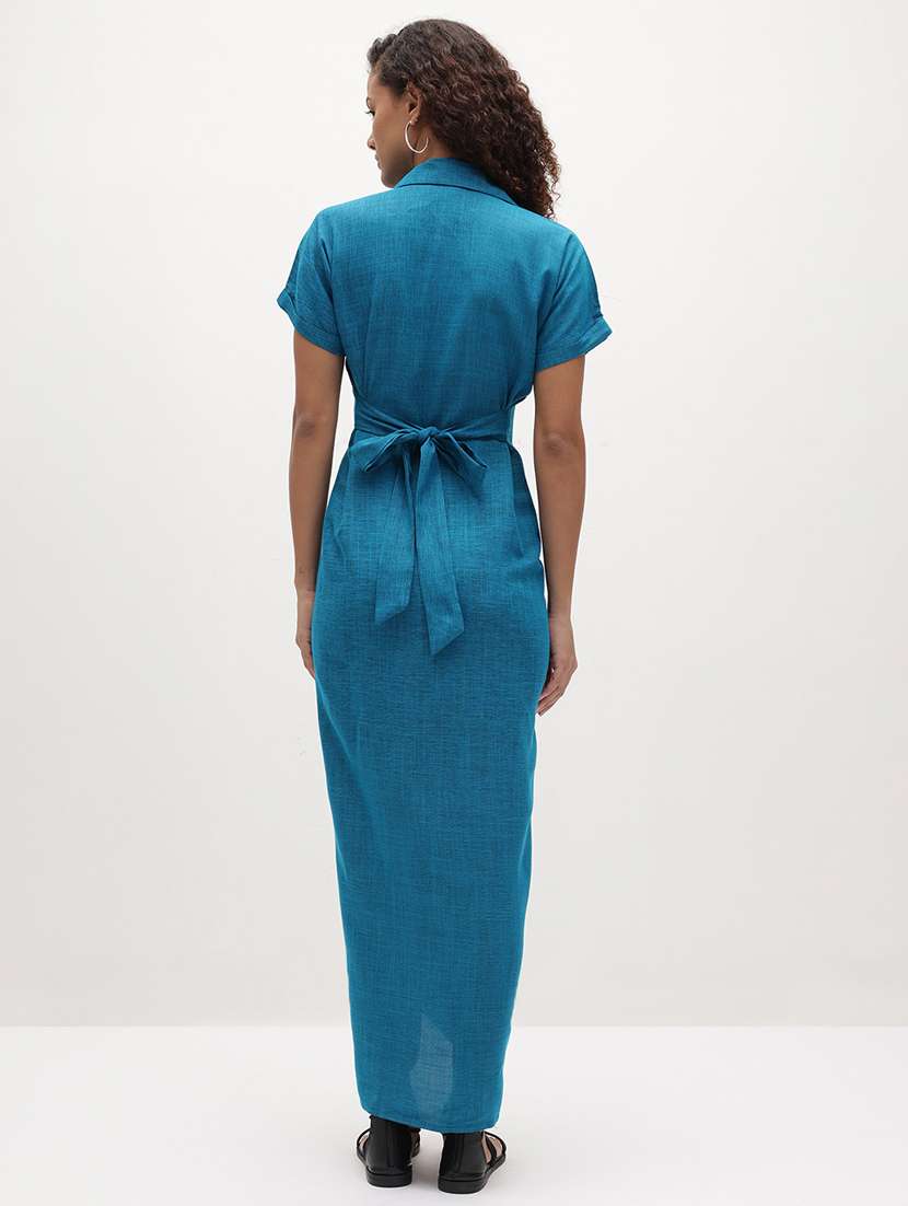 blue rayon shirt dress - 22174101 -  Standard Image - 3