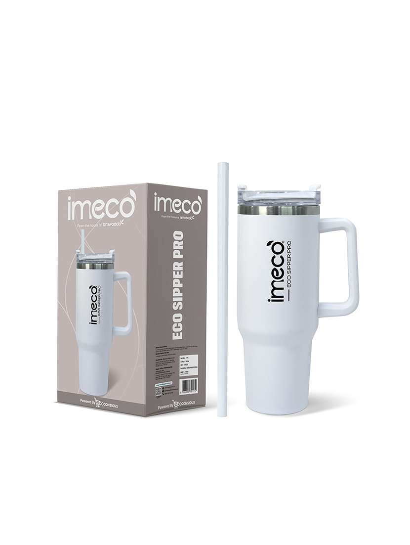 imeco eco-sipper pro stainless steel tumbler with straw 1.2 litre - sky blue
