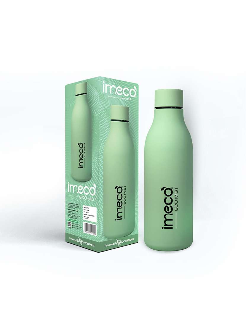 imeco eco mist stainless steel pastel water bottle 500 ml - white