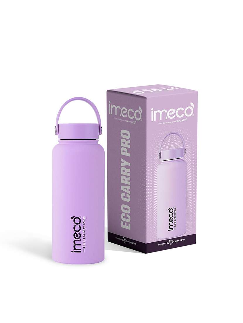 imeco eco carry pro matte finish stainless steel water bottle 1 litre - blue