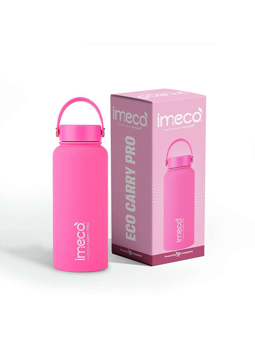 imeco eco carry pro matte finish stainless steel water bottle 1 litre - blue