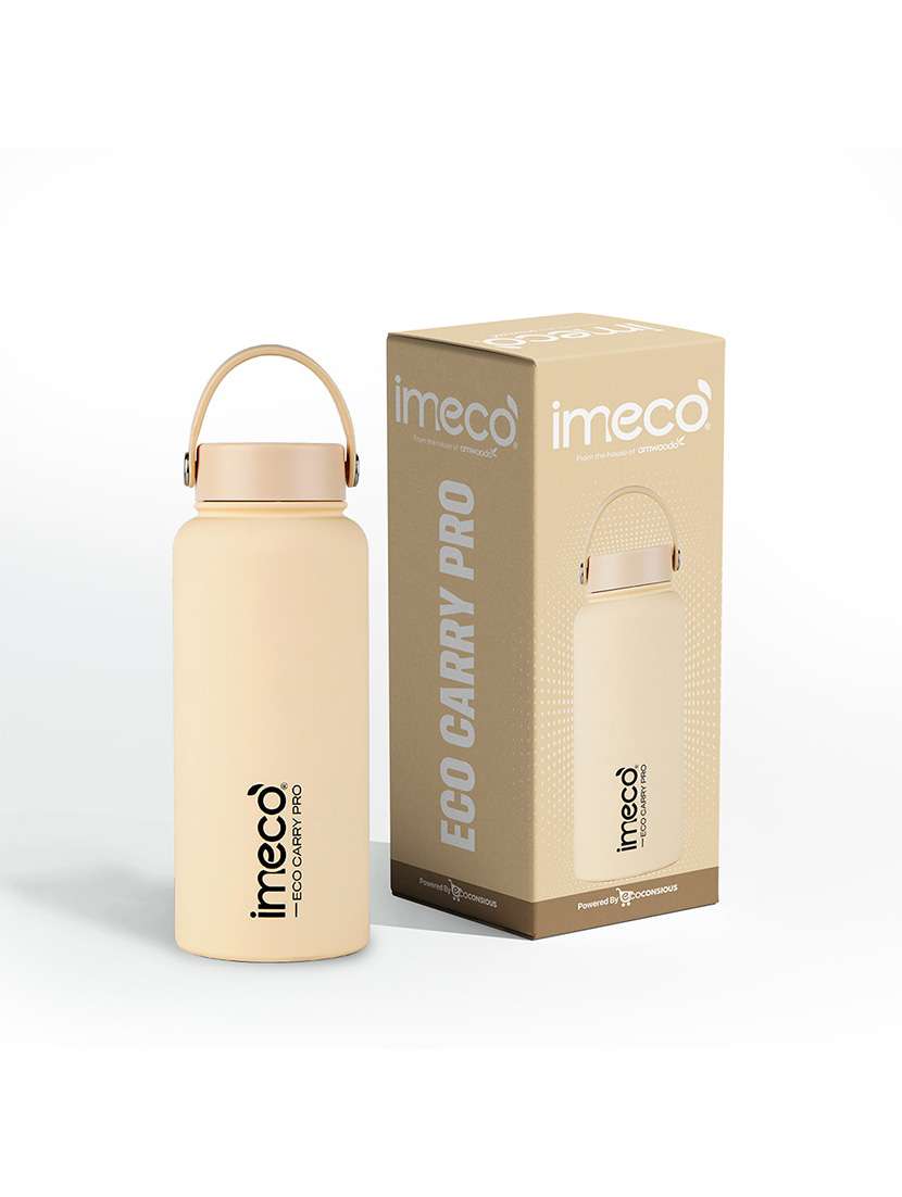 imeco eco carry pro matte finish stainless steel water bottle 1 litre - blue