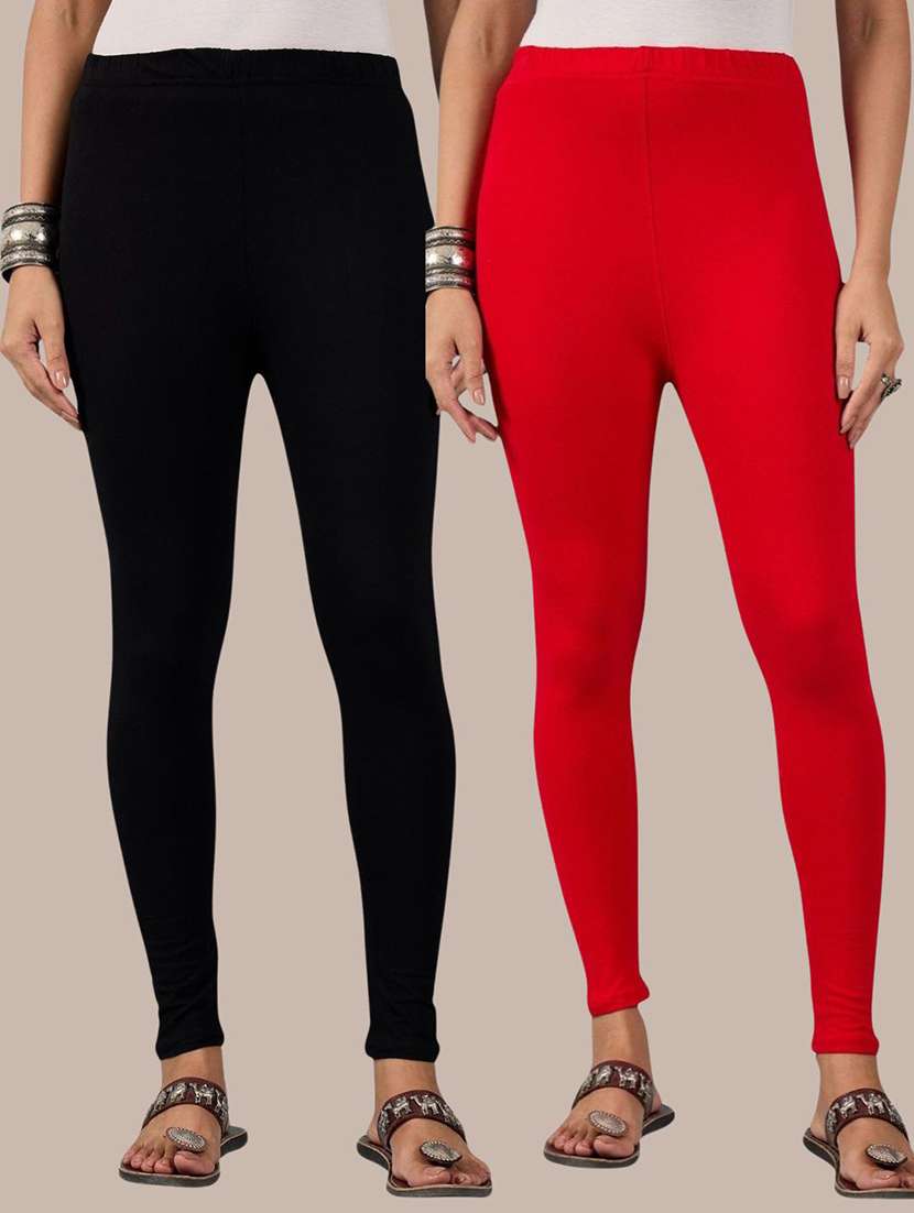 women solid mid rise ankle length legging