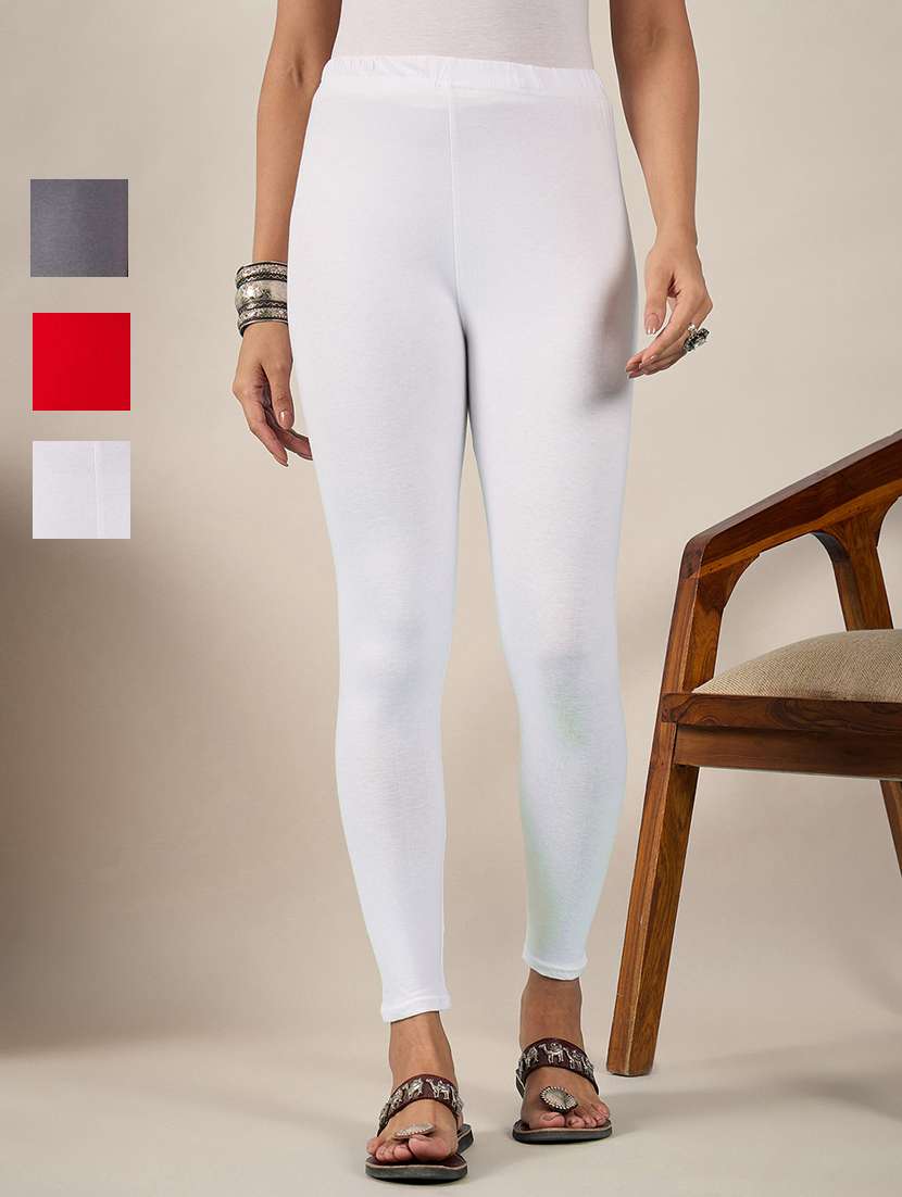 women pack of 3 solid mid rise legging
