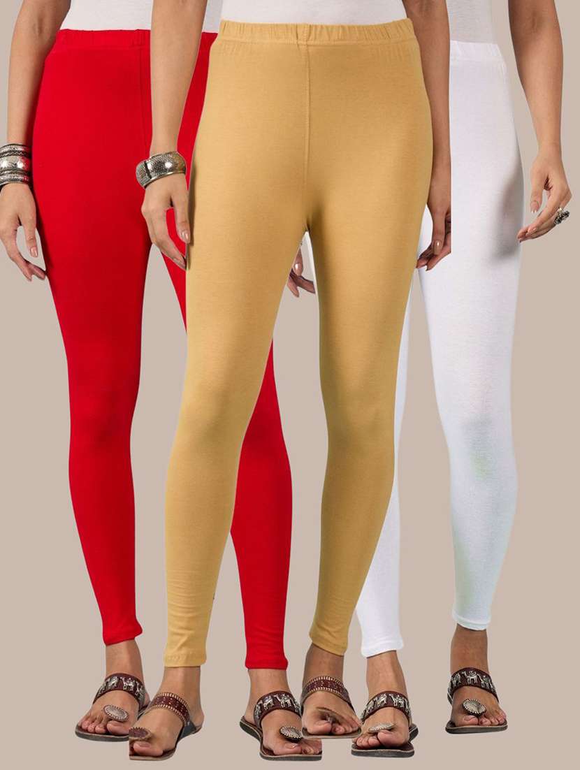women pack of 3 solid mid rise legging