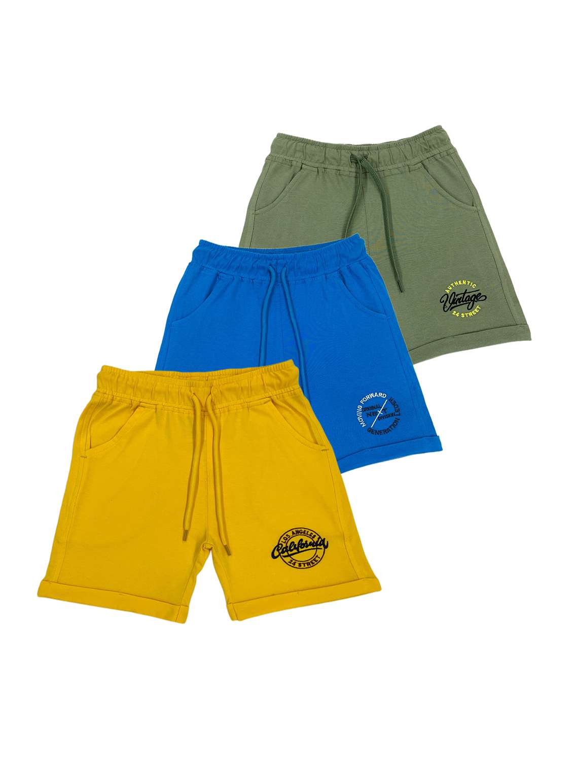 boys pack of 3 mid rise shorts