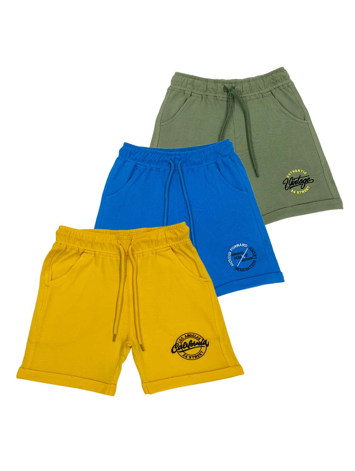 boys pack of 3 mid rise shorts