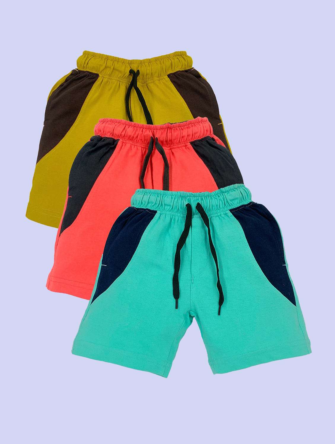 boys pack of 3 printed mid rise shorts