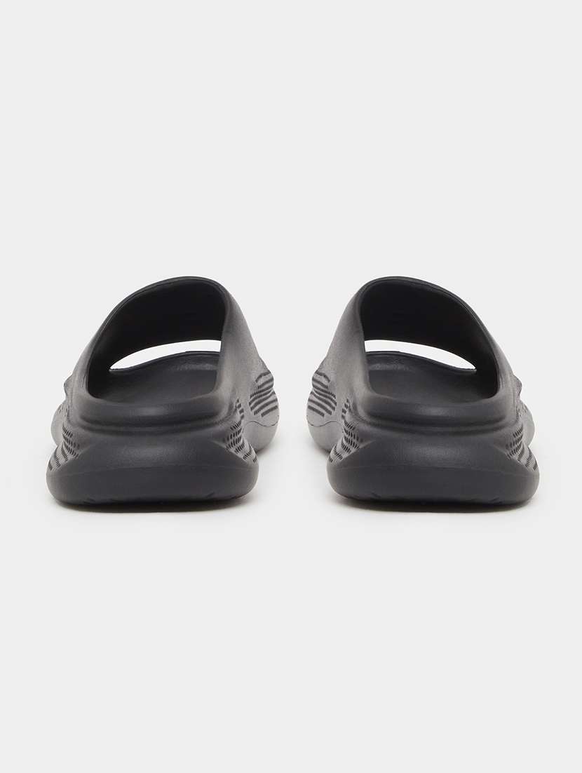 men black solid slip on slider - 22174755 -  Standard Image - 3